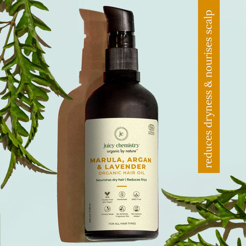 Juicy Chemistry Marula, Argan & Lavender Organic Hair Oil 100ml